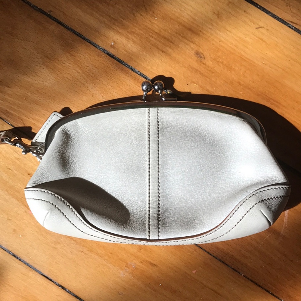 Cream Coach wristlet